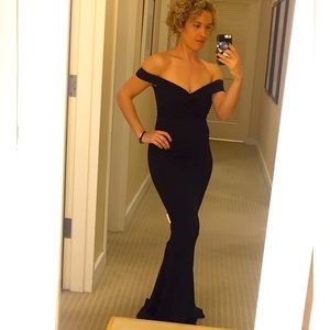 Nookie black Small off shoulder floor length formal gown blacktie
